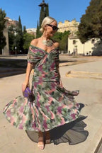 Women's Draped V-Neck Maxi Dress | Fennimore_10