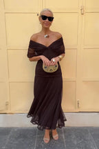 Women's Draped V-Neck Maxi Dress | Fennimore_6