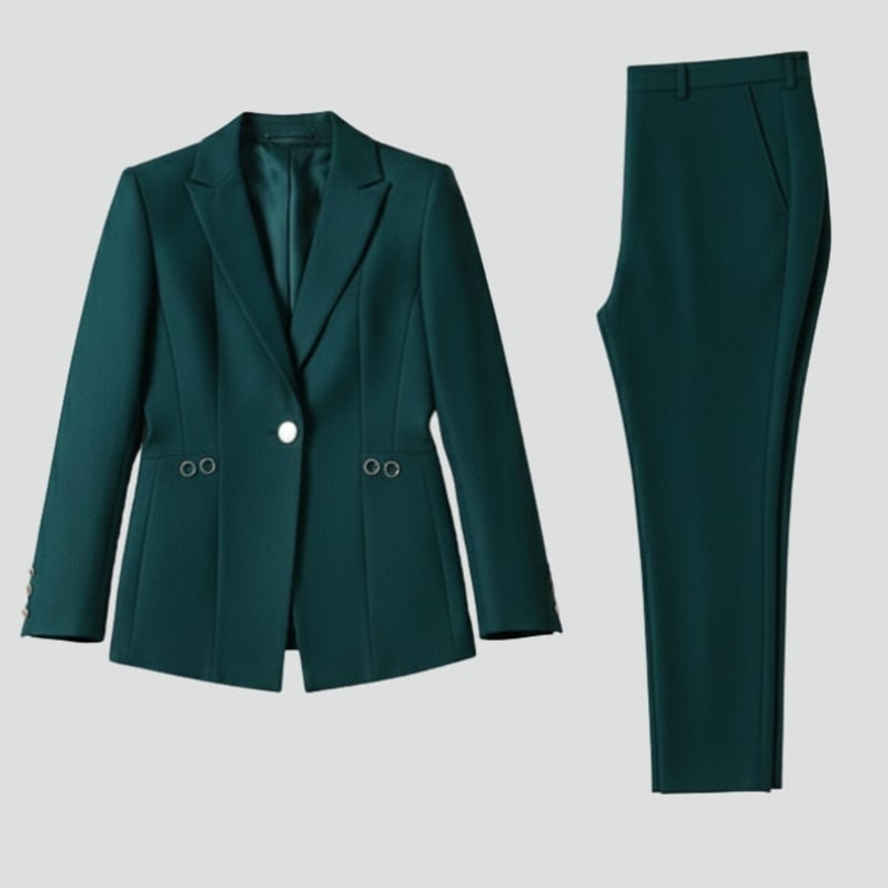 Women's One Button Blazer Two Piece Set | Myfanwy_1