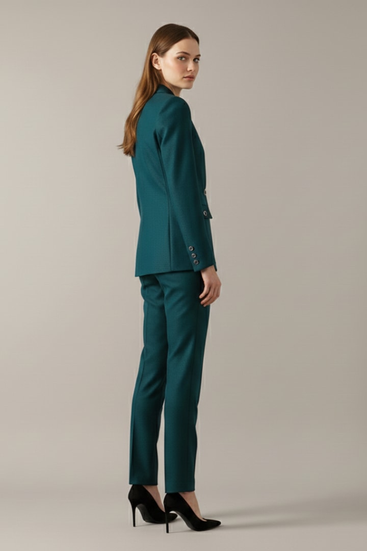 Women's One Button Blazer Two Piece Set | Myfanwy_5