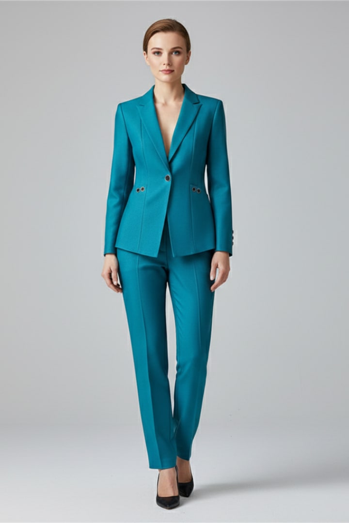 Women's One Button Blazer Two Piece Set | Myfanwy_6