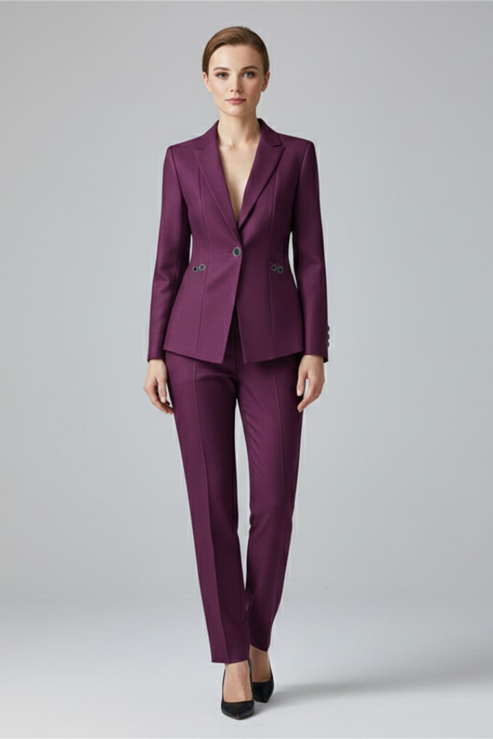 Women's One Button Blazer Two Piece Set | Myfanwy_7