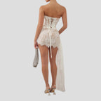 Women's Strapless Lace Mini Dress | Cheriton_8