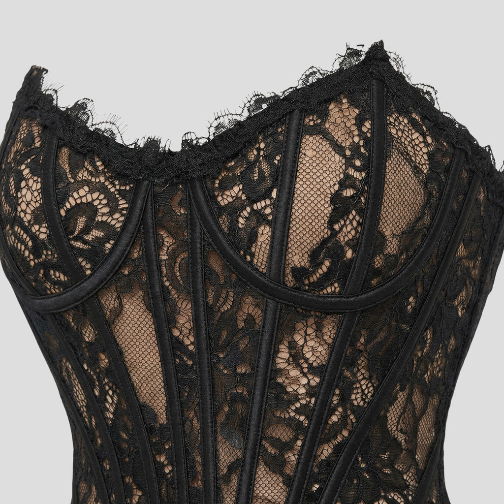 Women's Strapless Lace Mini Dress | Cheriton_9