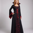Women's High Collar Vampire Halloween Costume Dress | Linnet_1