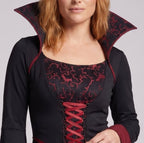 Women's High Collar Vampire Halloween Costume Dress | Linnet_2
