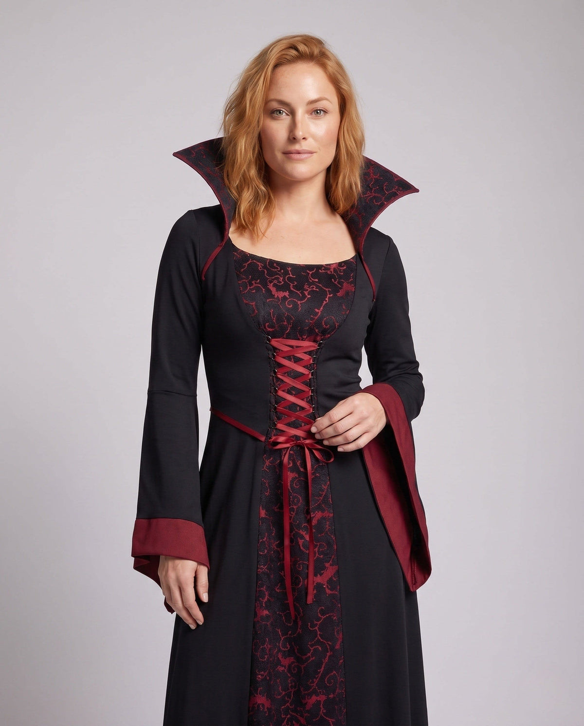 Women's High Collar Vampire Halloween Costume Dress | Linnet_3