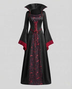 Women's High Collar Vampire Halloween Costume Dress | Linnet_5