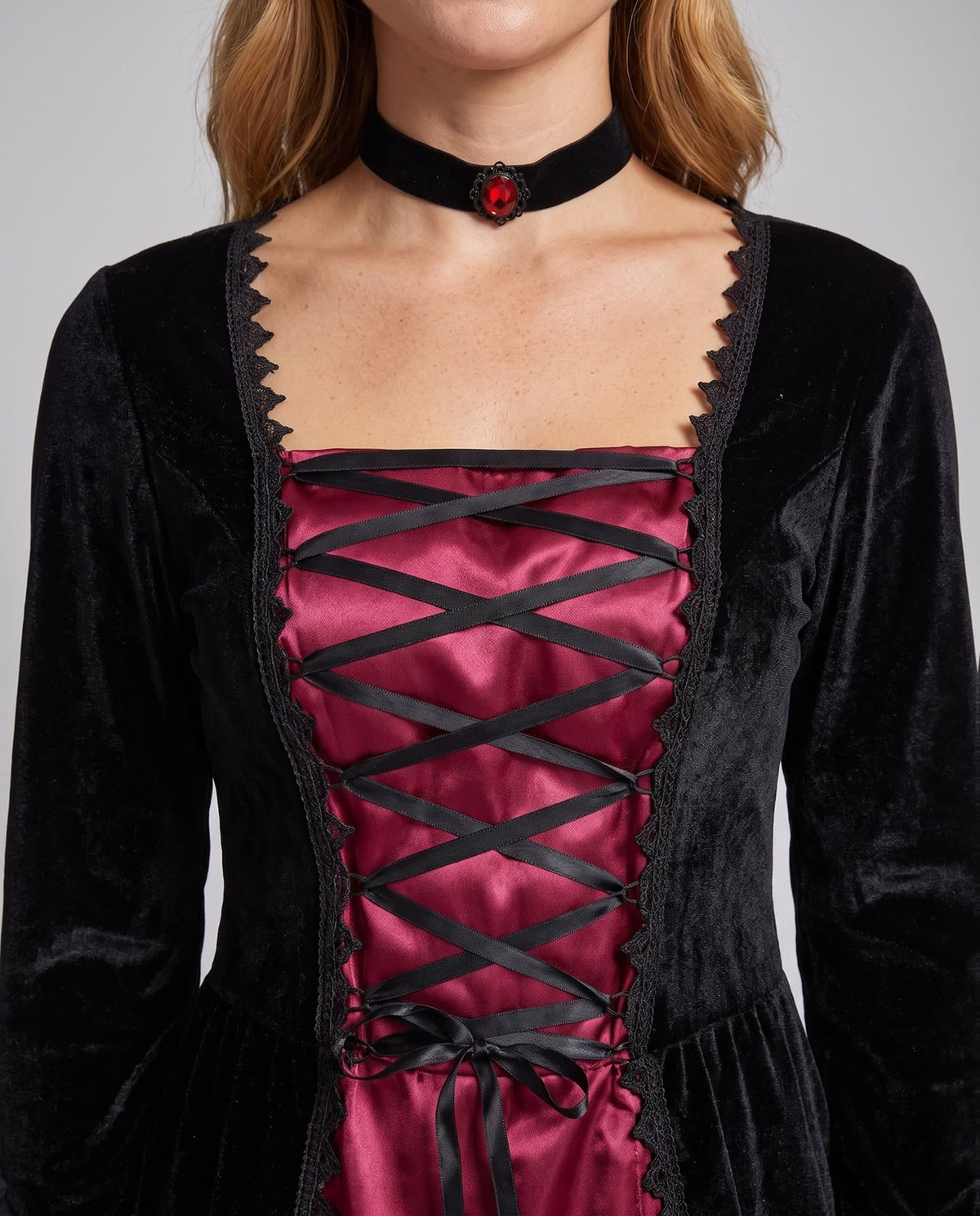 Women's Velvet Gothic Maxi Costume Dress | Dalbury_3