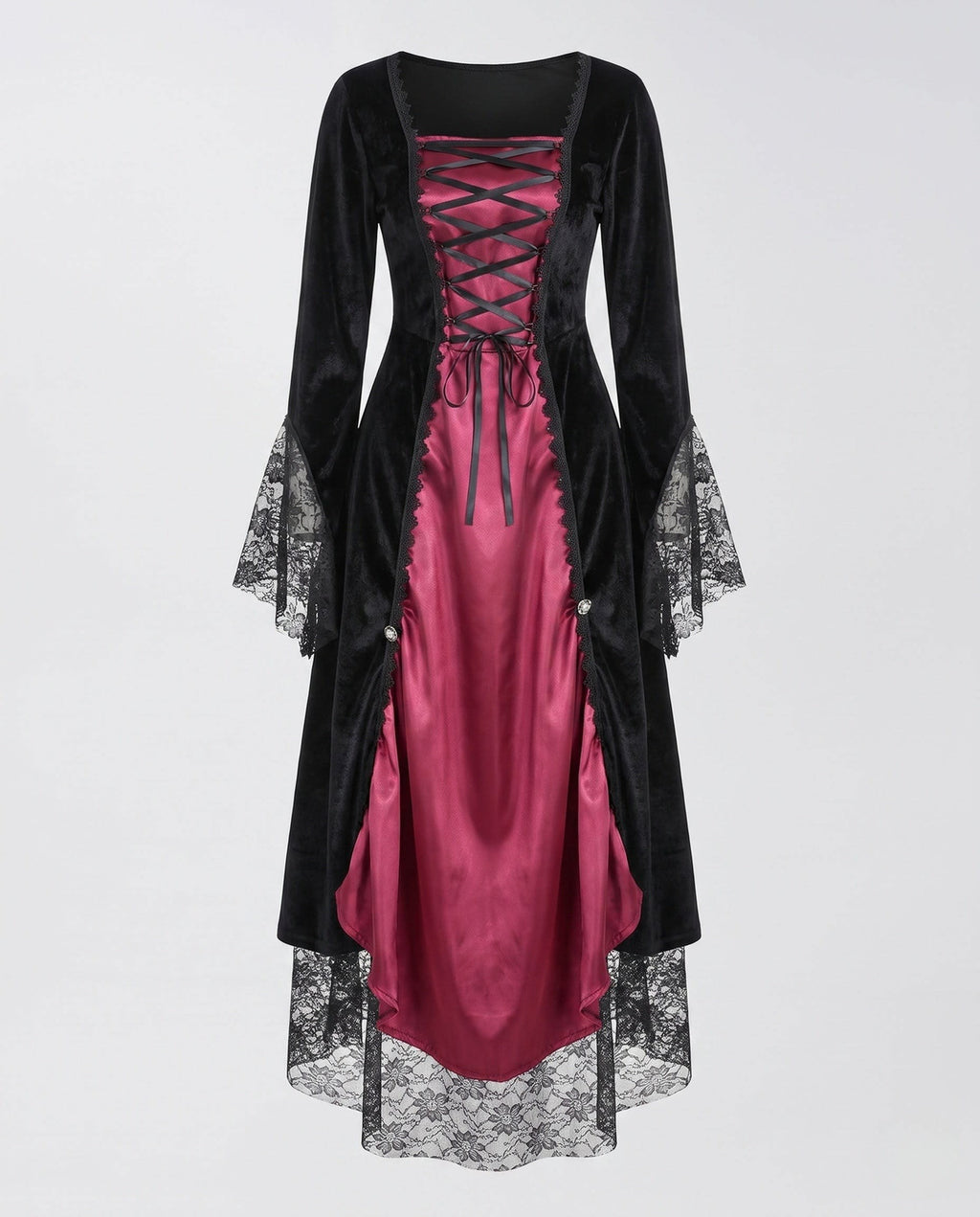 Women's Velvet Gothic Maxi Costume Dress | Dalbury_5