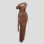 Women's One Shoulder Draped Maxi Dress | Calverley_1