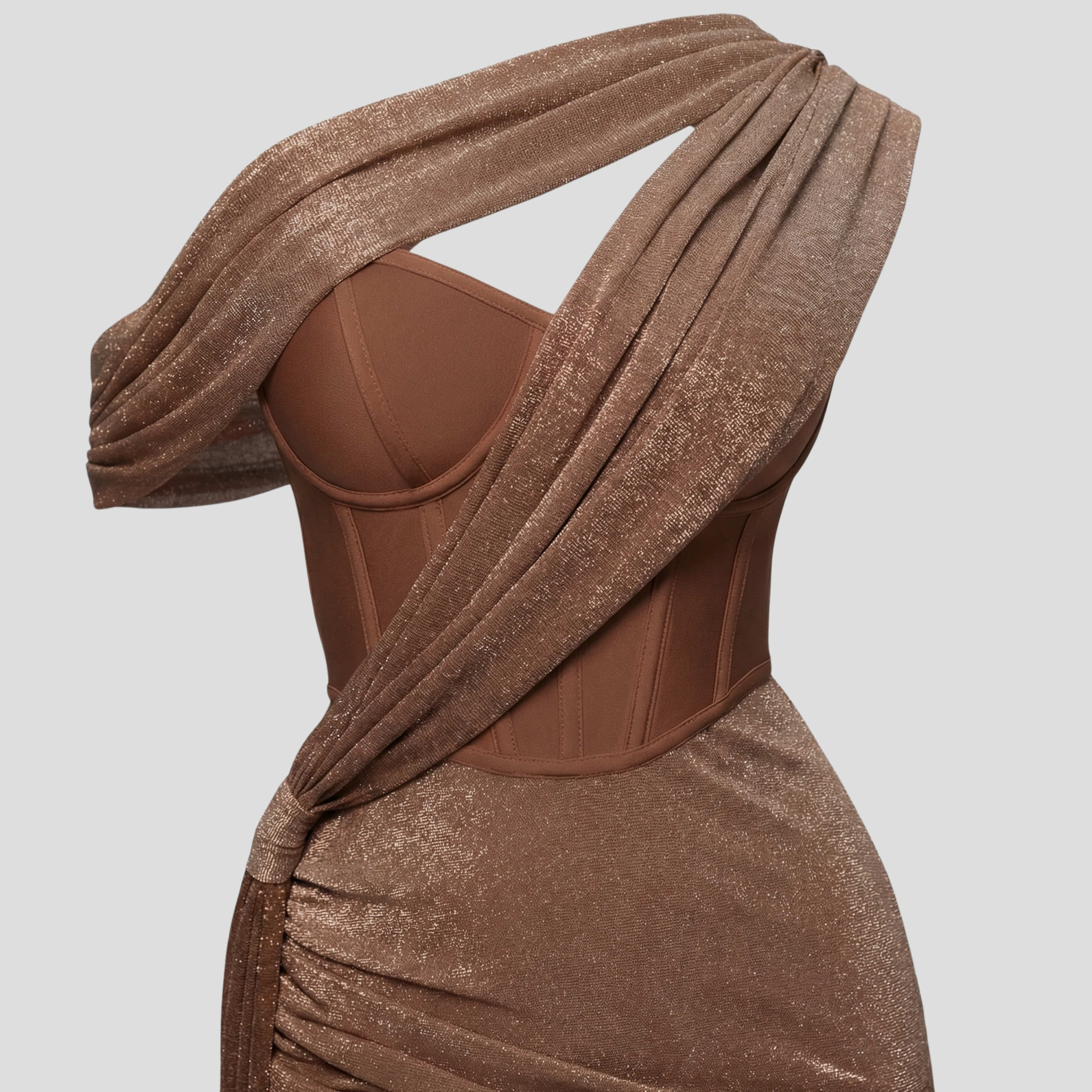 Women's One Shoulder Draped Maxi Dress | Calverley_7