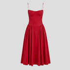 Women's Pleated Bustier Midi Dress | Carminow_2