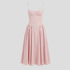 Women's Pleated Bustier Midi Dress | Carminow_3