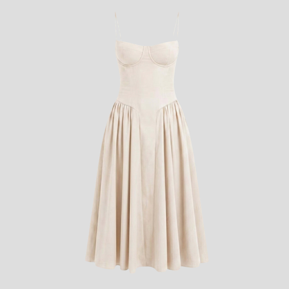 Women's Pleated Bustier Midi Dress | Carminow_5