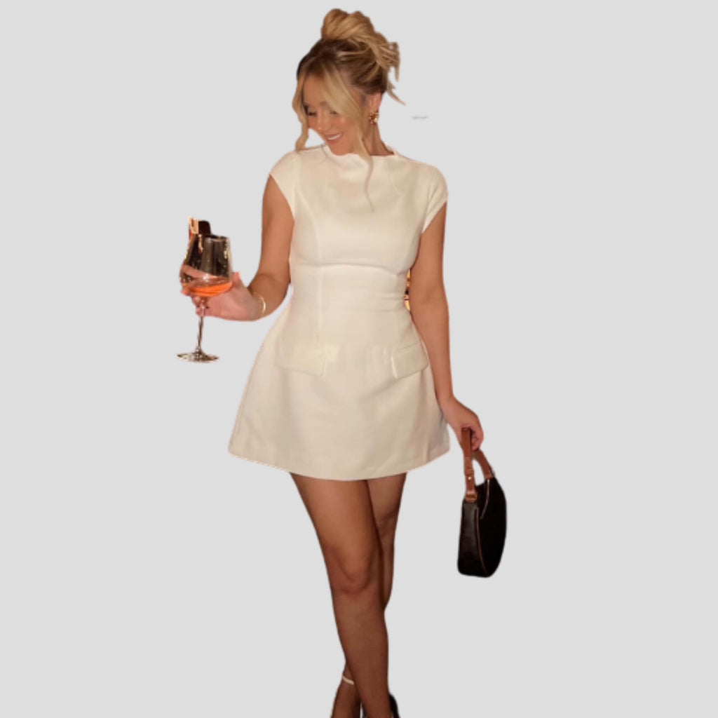 Women's Cap Sleeve A-Line Mini Dress | Cliveden_9