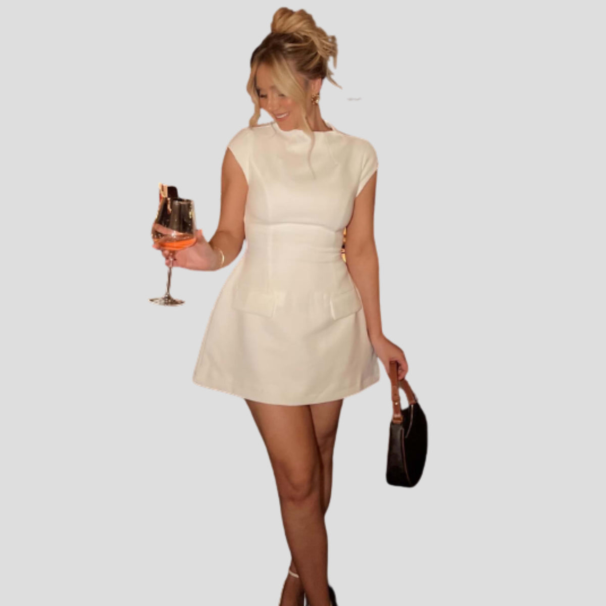 Women's Cap Sleeve A-Line Mini Dress | Cliveden_9