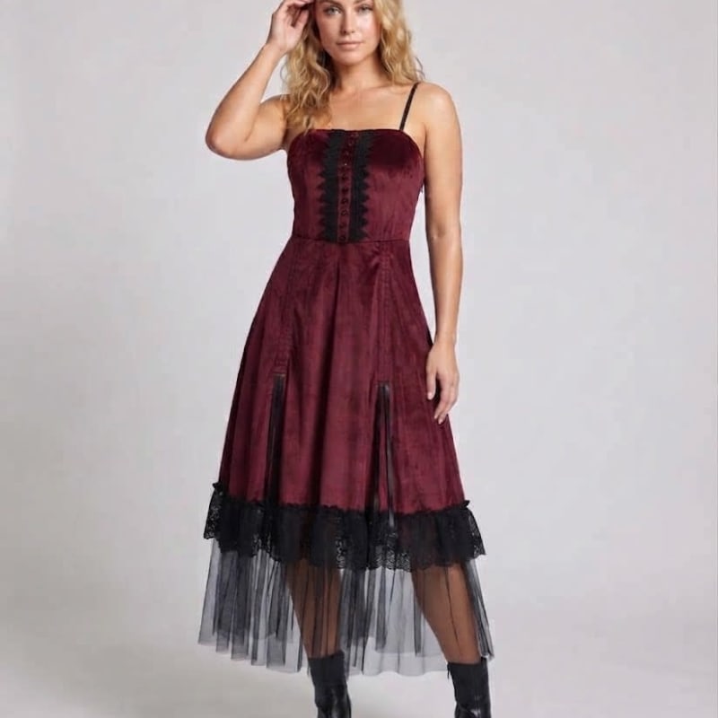 Women's Velvet Devil Halloween Costume Dress | Rosabel_1