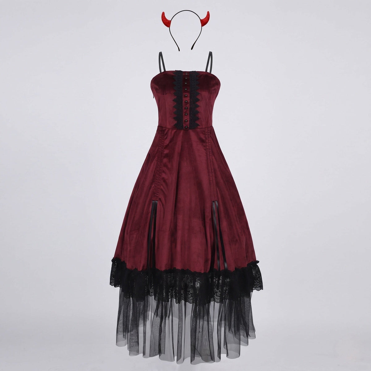 Women's Velvet Devil Halloween Costume Dress | Rosabel_4