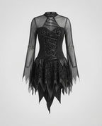 Women's Sheer Sleeve Dark Angel Costume Dress | Ombersley_4