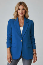 Women's Single Button Notch Lapel Blazer | Bettina_10