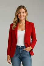 Women's Single Button Notch Lapel Blazer | Bettina_2
