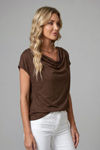 Women's Cowl Neck Draped Blouse | Rhosyn_11