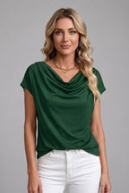 Women's Cowl Neck Draped Blouse | Rhosyn_3