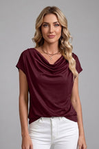 Women's Cowl Neck Draped Blouse | Rhosyn_6