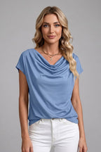 Women's Cowl Neck Draped Blouse | Rhosyn_7