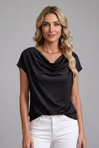Women's Cowl Neck Draped Blouse | Rhosyn_8