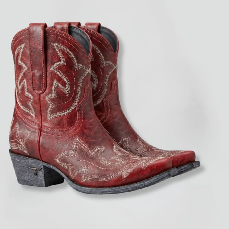 Women's Embroidered Leather Cowboy Boots | Clarice_1