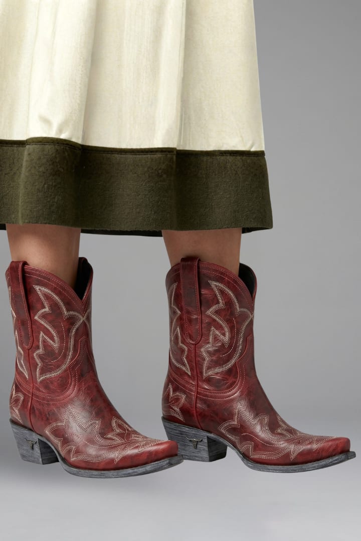Women's Embroidered Leather Cowboy Boots | Clarice_3