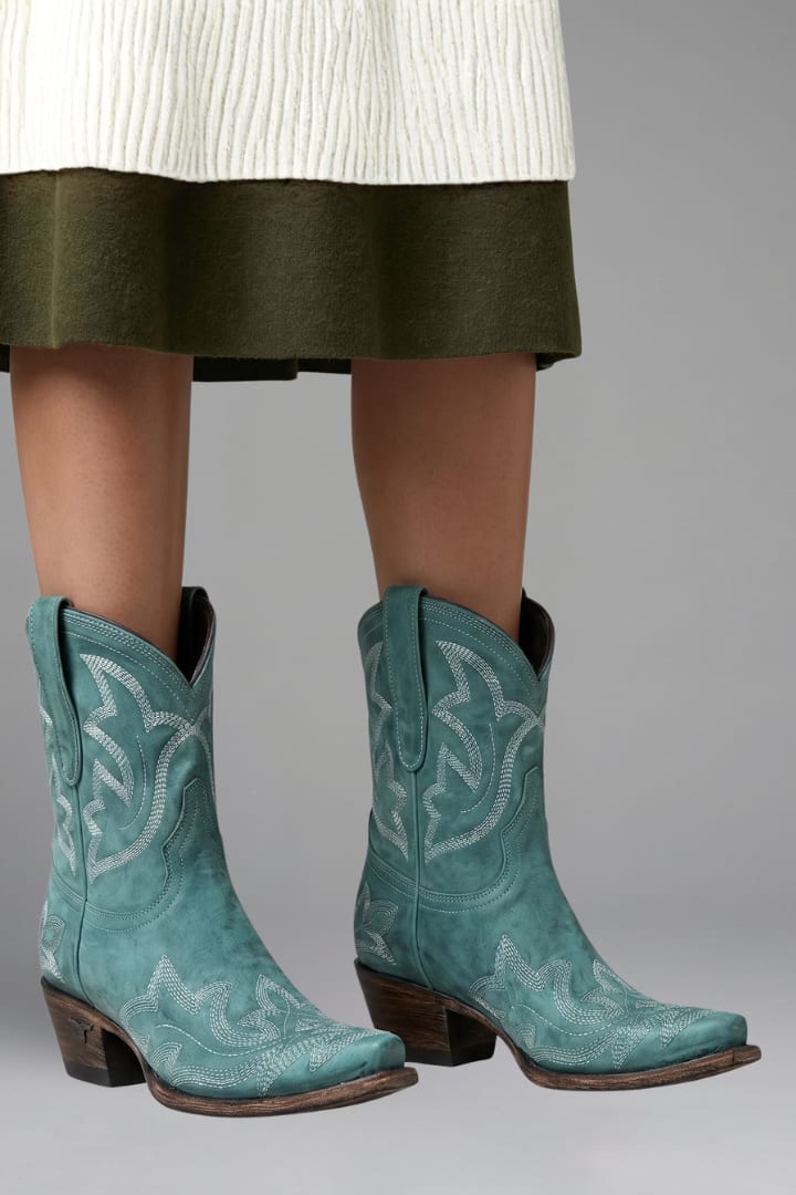 Women's Embroidered Leather Cowboy Boots | Clarice_7