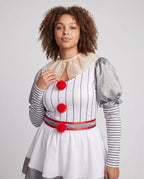 Women's Pinstripe Pom Pom Clown Costume Dress | Doverdale_2