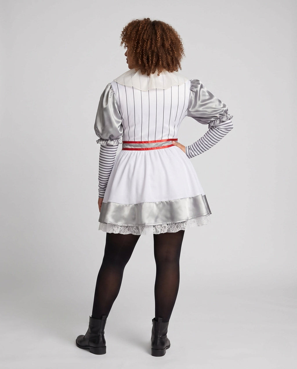 Women's Pinstripe Pom Pom Clown Costume Dress | Doverdale_4