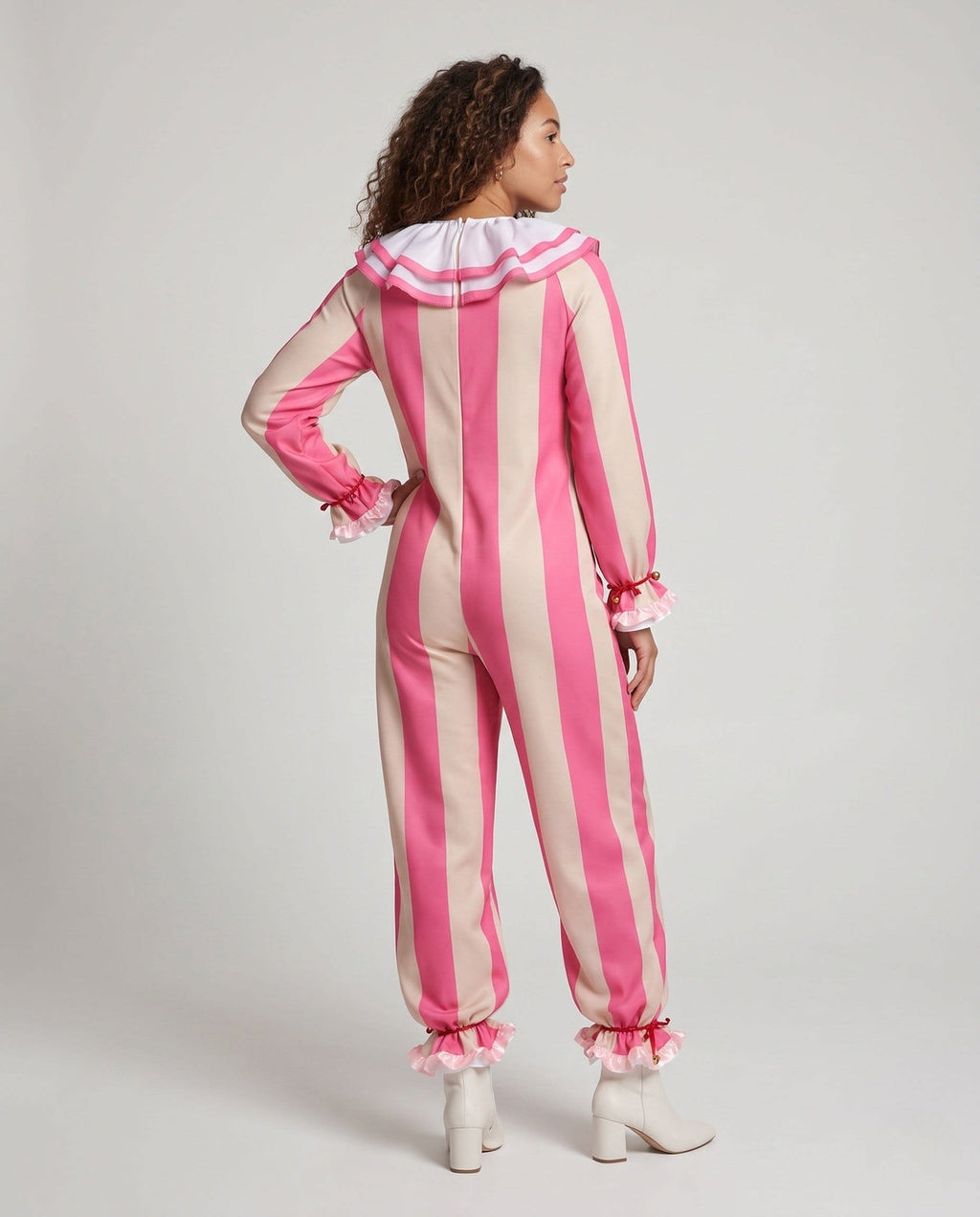 Women's Striped Clown Halloween Costume Jumpsuit | Inglewood_3