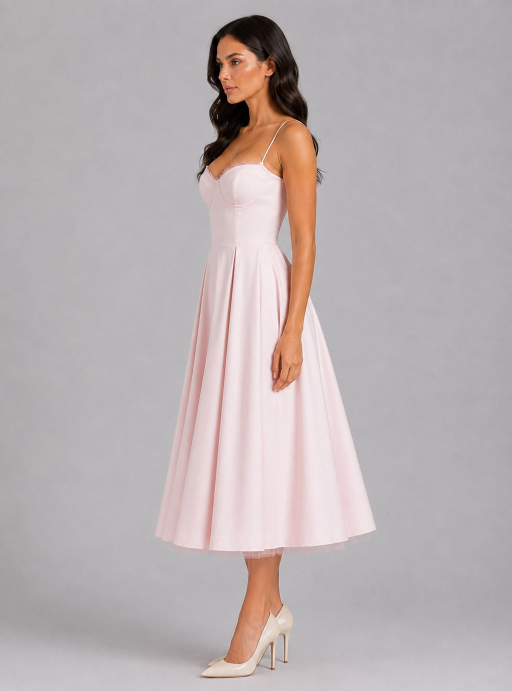 Women's Corset Bodice Midi Dress | Charlotta_3