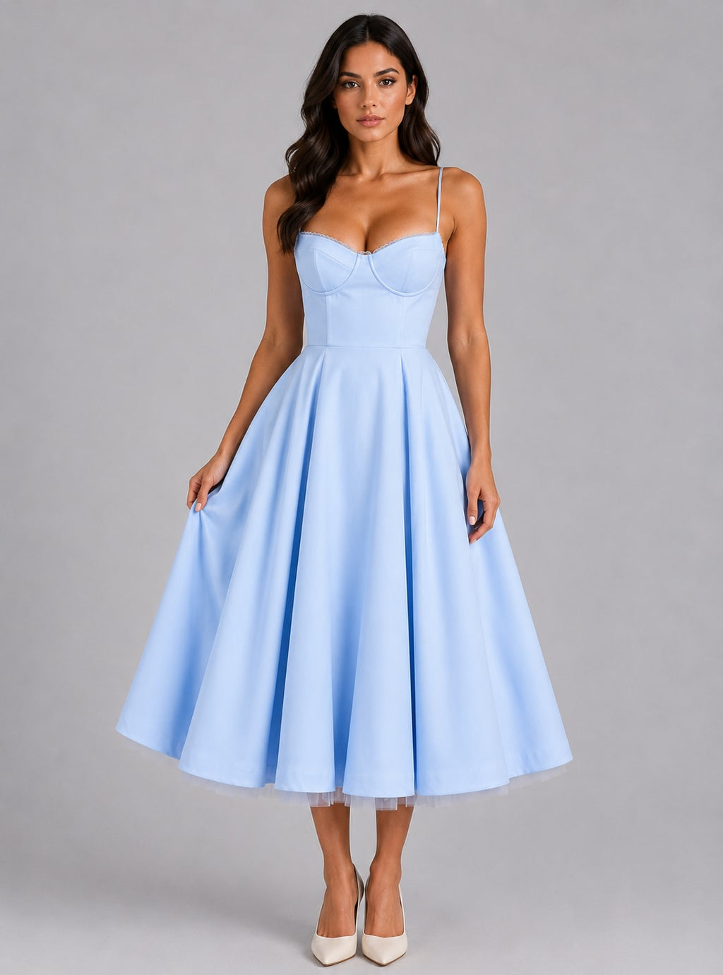 Women's Corset Bodice Midi Dress | Charlotta_5