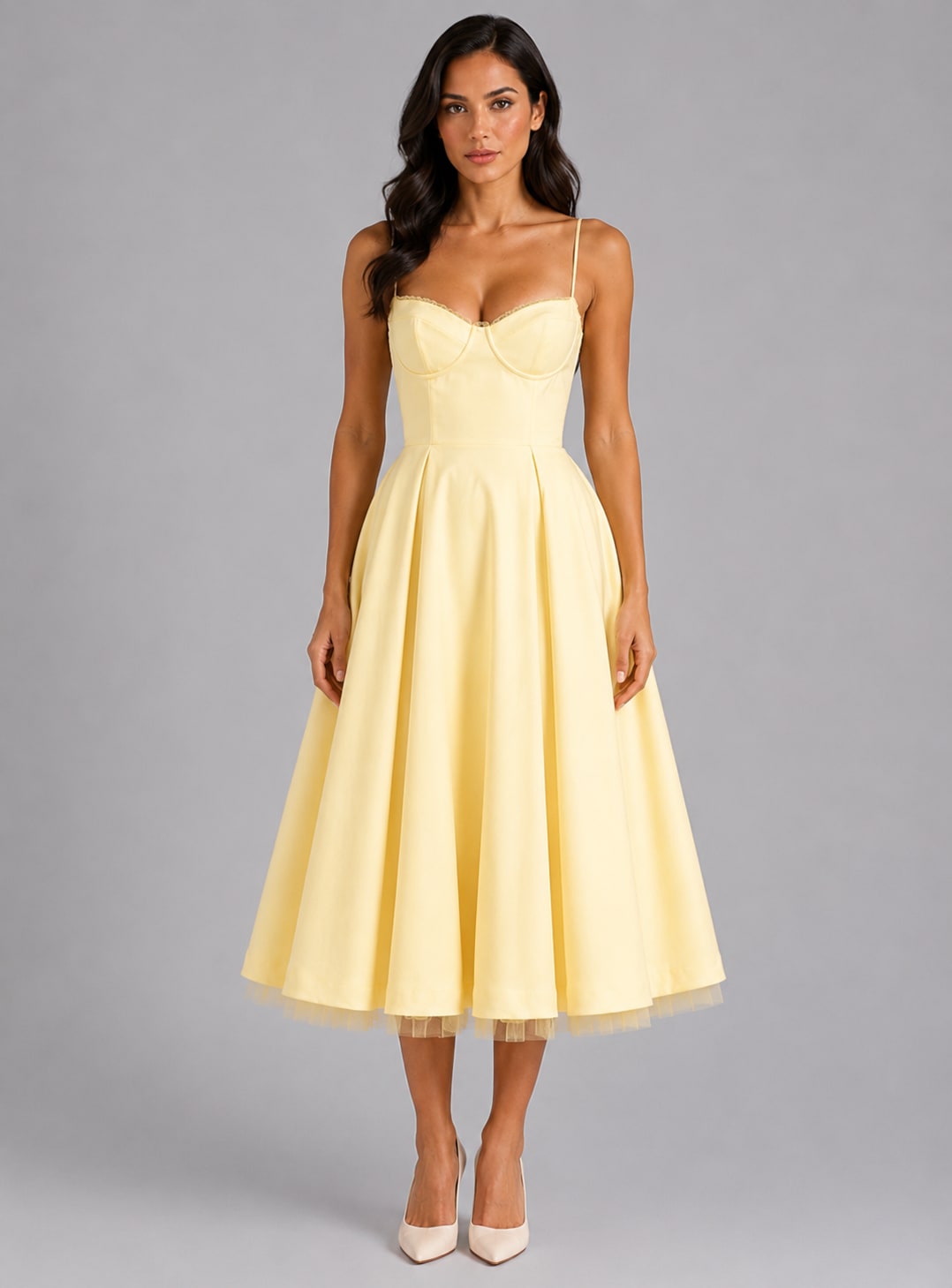 Women's Corset Bodice Midi Dress | Charlotta_6