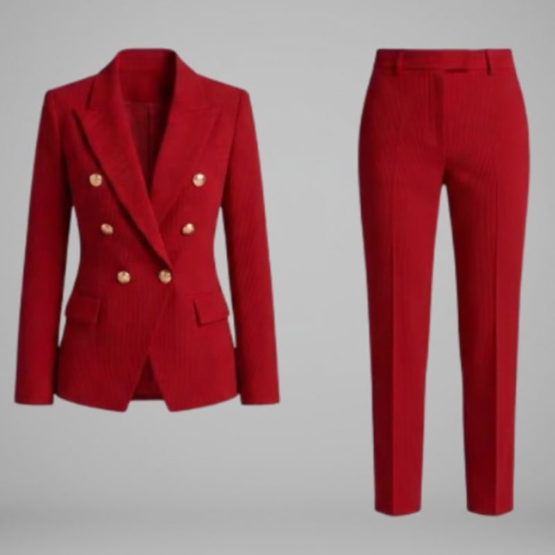Women's Double Breasted Blazer Two Piece Set | Orlaith_1