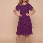 Women's Tiered Chiffon Midi Dress | Brooksby_1