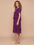 Women's Tiered Chiffon Midi Dress | Brooksby_2