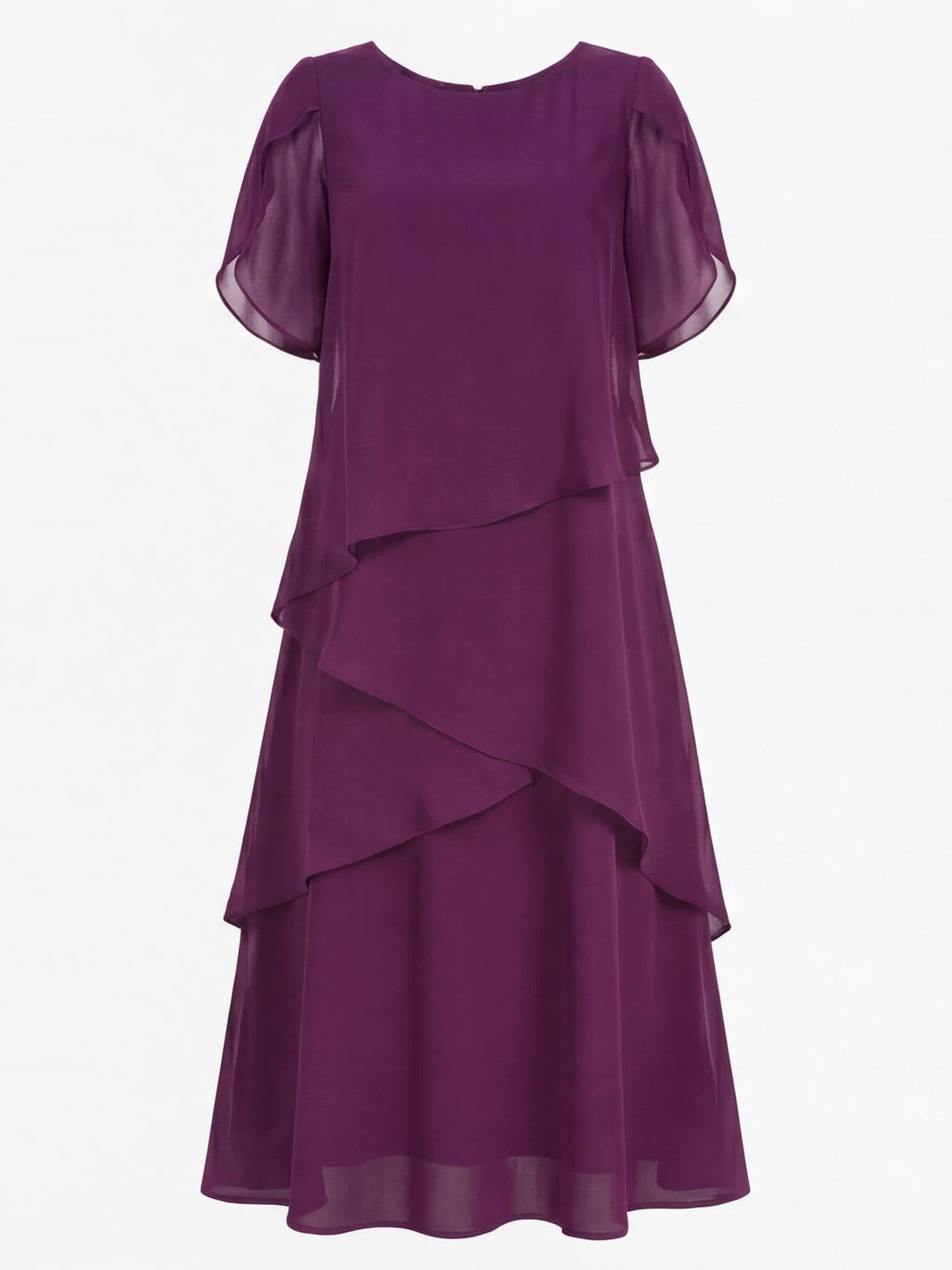 Women's Tiered Chiffon Midi Dress | Brooksby_4