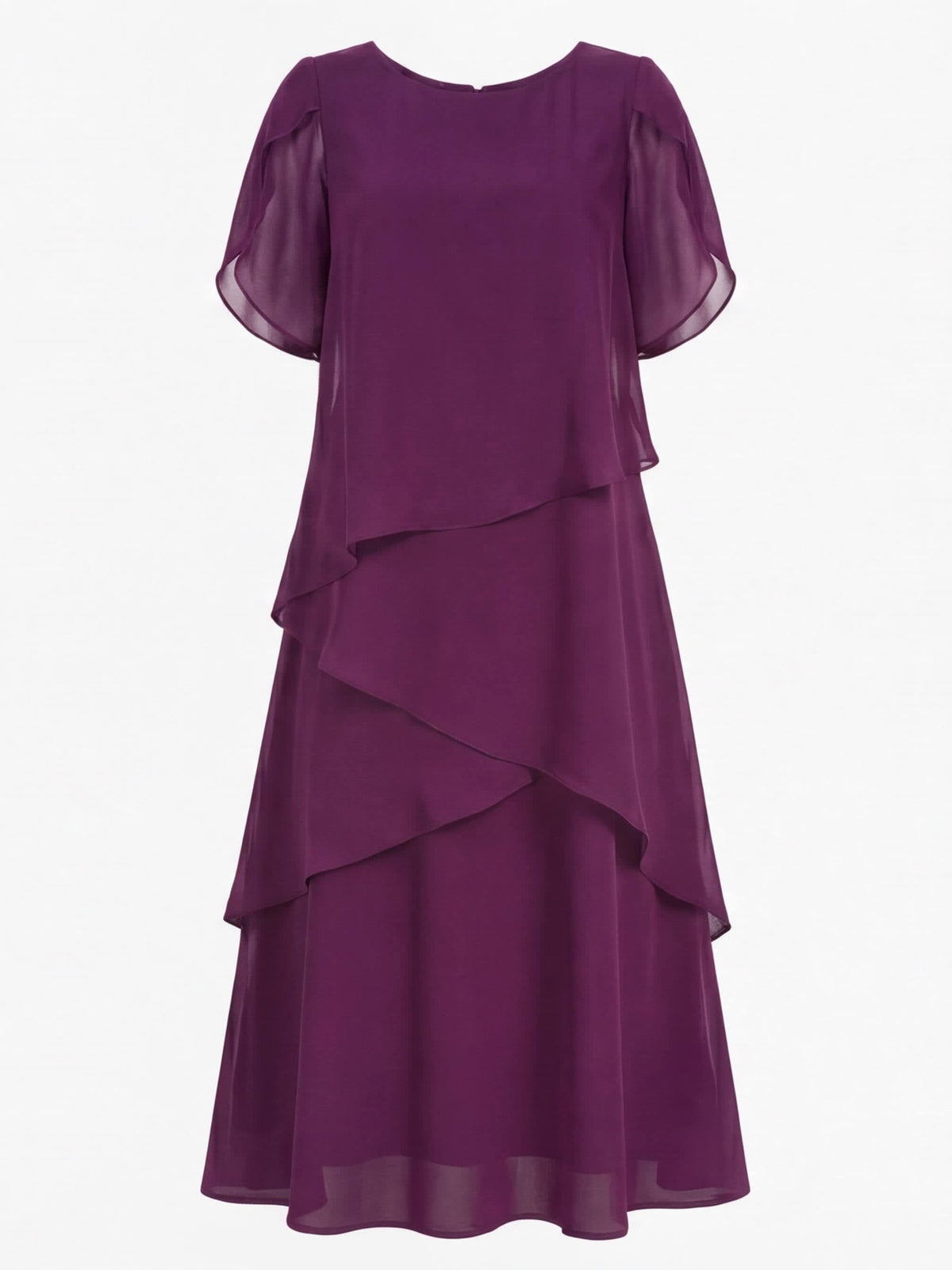 Women's Tiered Chiffon Midi Dress | Brooksby_4