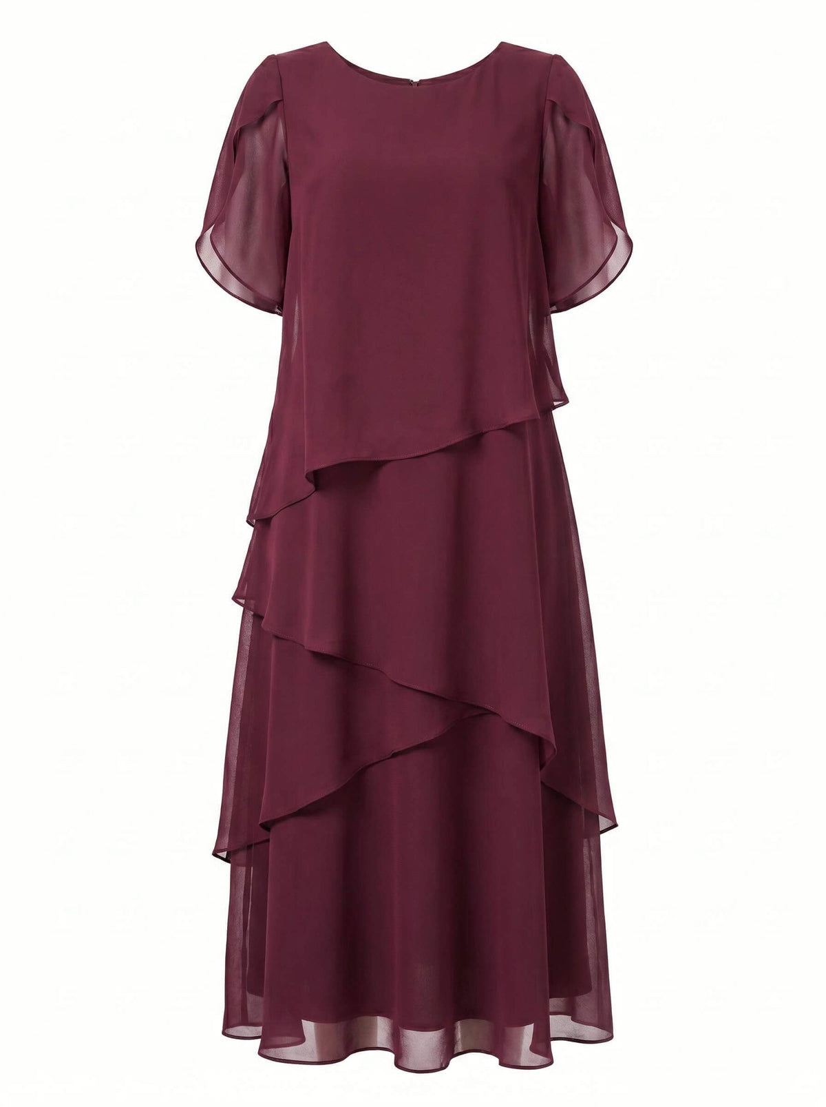 Women's Tiered Chiffon Midi Dress | Brooksby_5