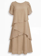 Women's Tiered Chiffon Midi Dress | Brooksby_6