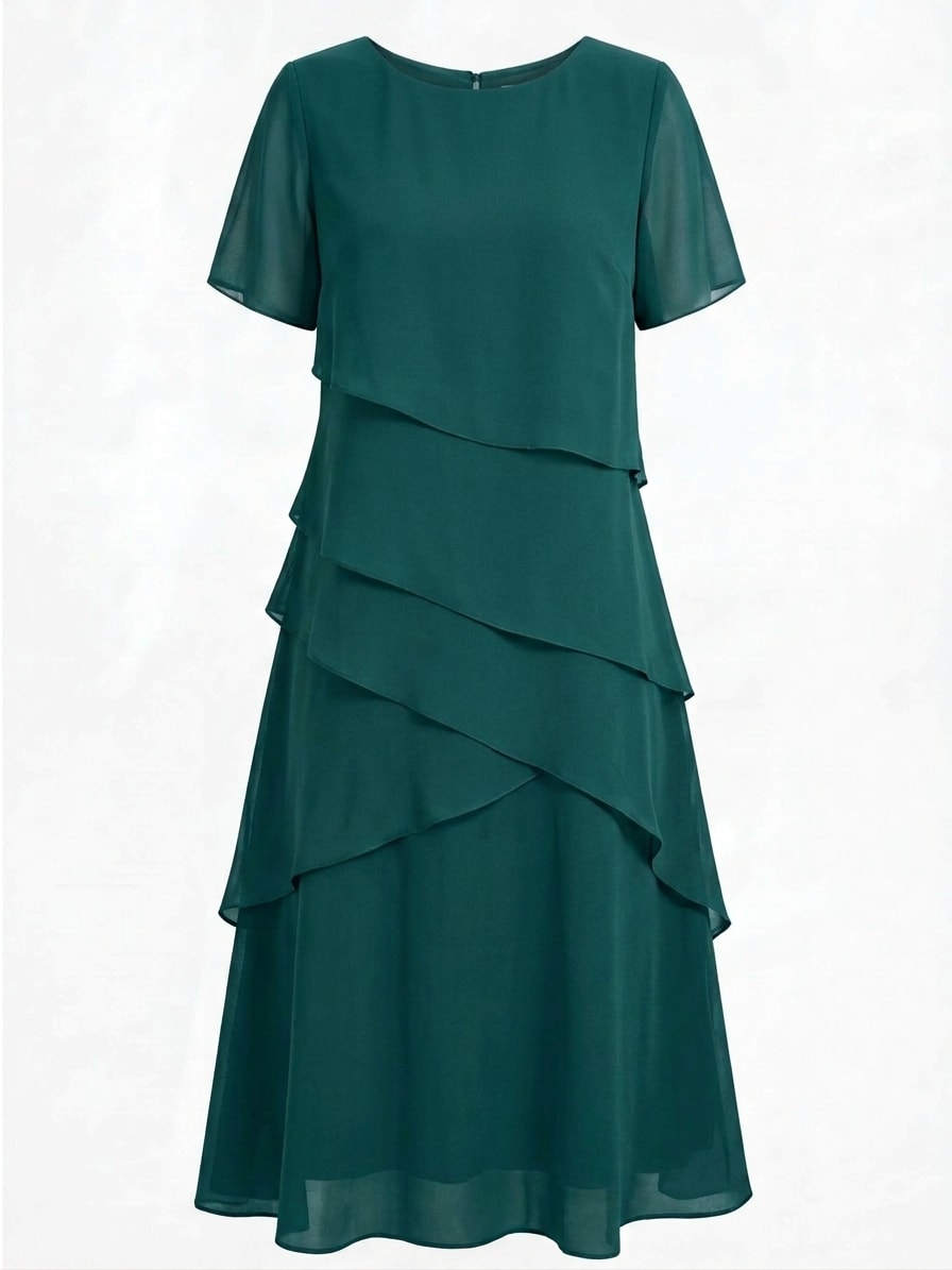 Women's Tiered Chiffon Midi Dress | Brooksby_7