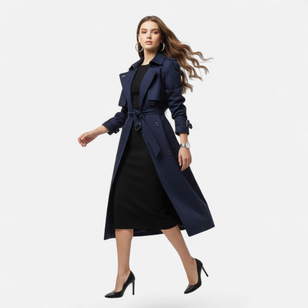 Women's Double Breasted Belted Trench Coat | Wadebridge_11