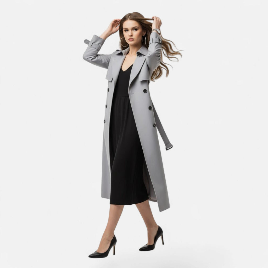 Women's Double Breasted Belted Trench Coat | Wadebridge_15
